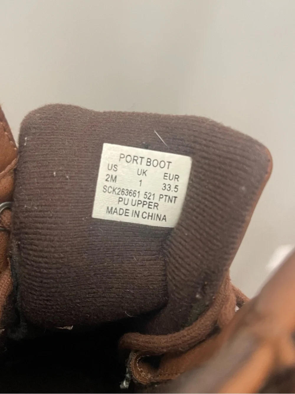 Sperry Port Duck Boots Kids Size 2 Brown Navy Waterproof Rain Boots Fall Shoes